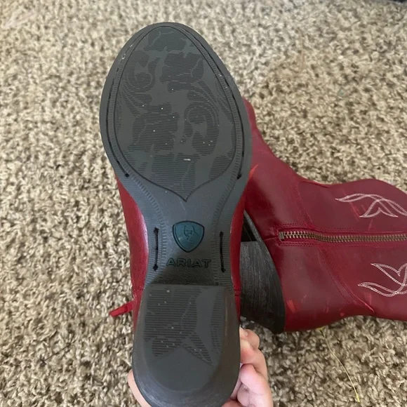 Red Western Ankle Boots - Picture 5 of 8